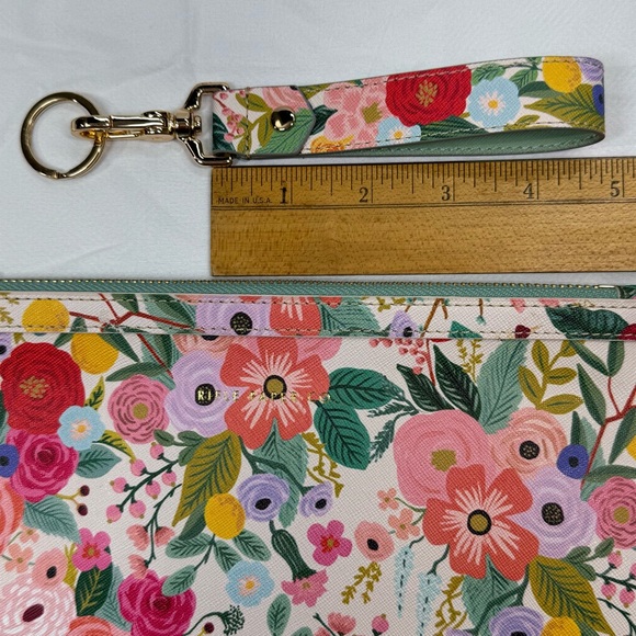 Rifle Paper Co. Zipper Clutch Pouch And Keychain Wristlet Garden Party Floral - Picture 11 of 12